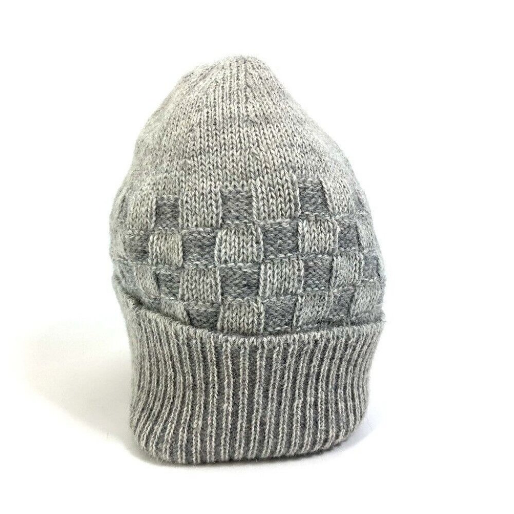 LOUIS VUITTON Damier Beanie fashion accessories/apparel Knit hat wool gray